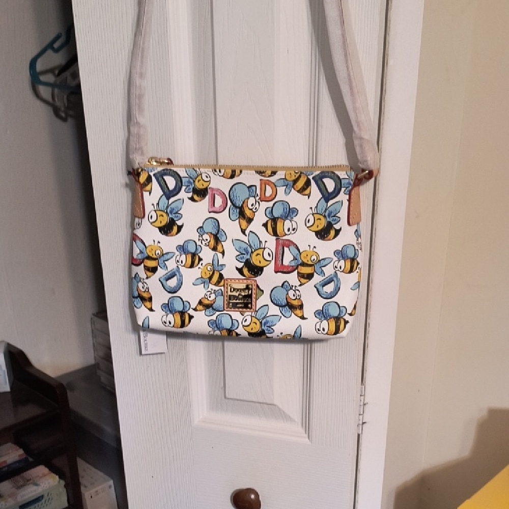 Dooney & Bourke White Bee Print Crossbody Bag